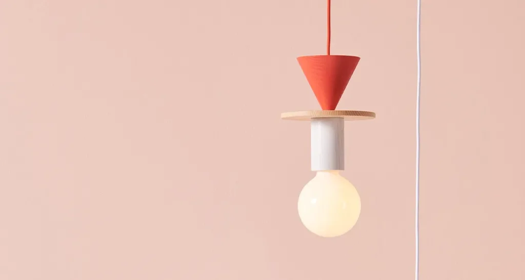 Junit record pendant lamp is a contemporary pendant LED lamp wth wood holder suitable for hospitality, residential and contract settings