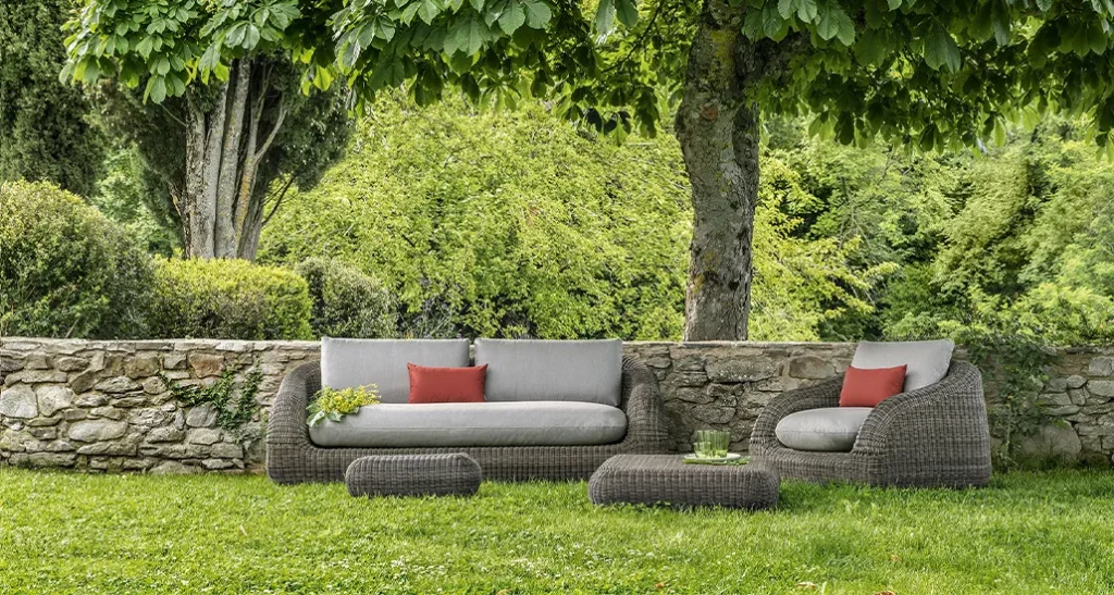 Phorma armchair is a contemporary outdoor wicker armchair suitable for hospitality and contract requirements