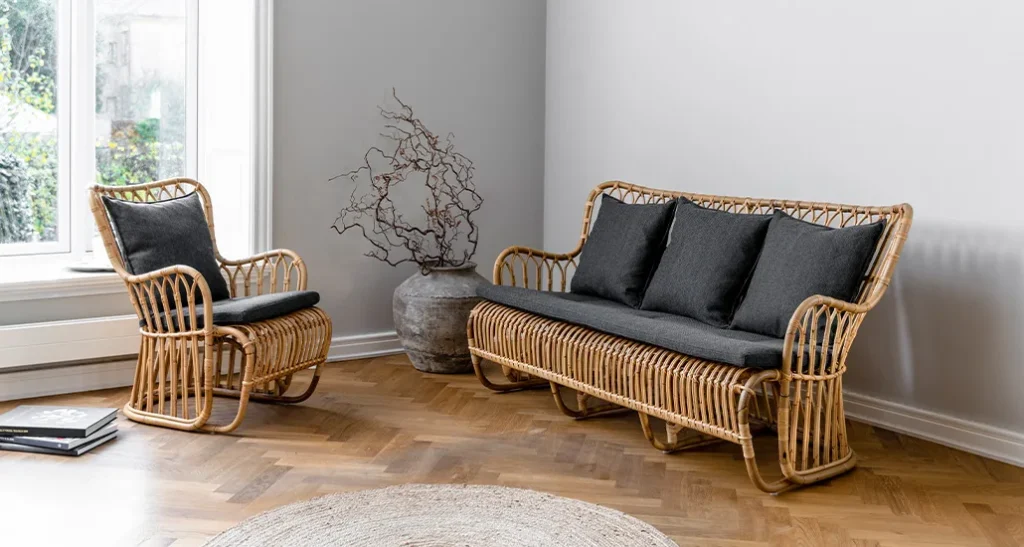 Tulip sofa by sika design is a contemporary rattan sustainable sofa suitable for hospitality and residential spaces