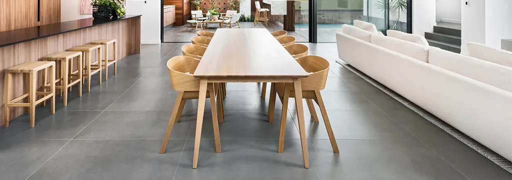 Dining table and chair made of oak with natural finish by TON
