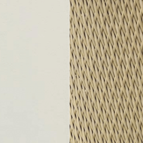Aluminium Matt Warm White + Natwick Sand Beige Tight Weave