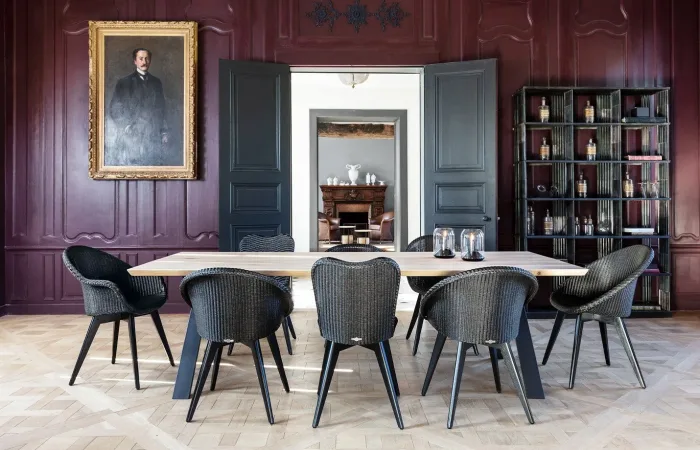 Avril dining armchair black wood base ls 1