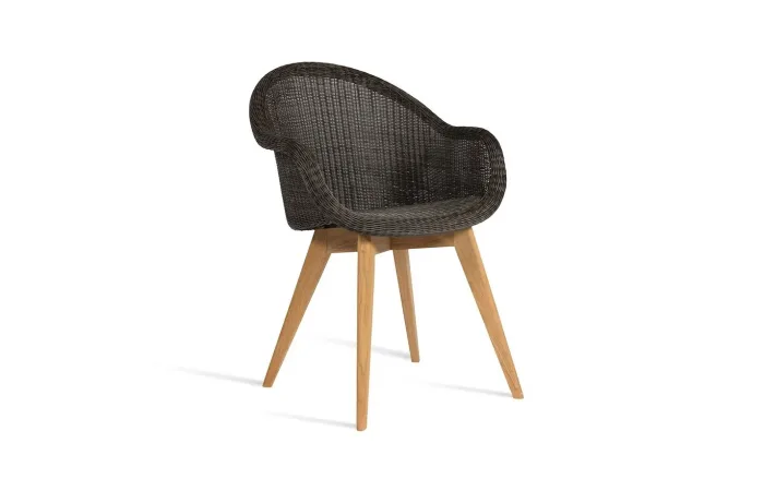 Edgard dining chair teak base black