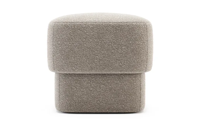 Kate small pouf Columbia Toffee fabric front view