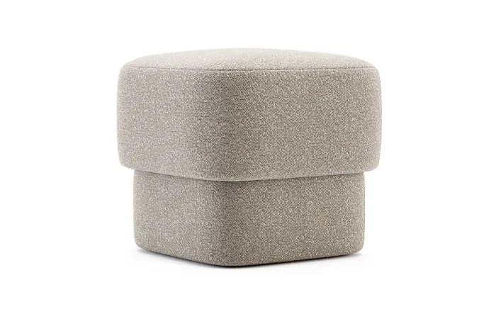 Kate small pouf Columbia Toffee fabric right view