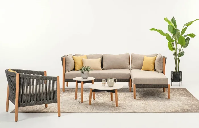 Lento Coffee Table with Lento's Modular Corner, Modular Chaise Lounge and Coffee Table