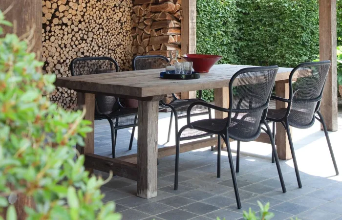 Loop dining armchair rope outdoor LS02