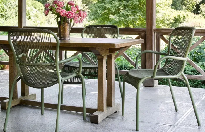 Loop dining armchair rope outdoor LS03