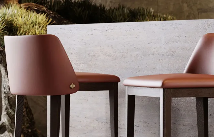Louise counter chair Desna Scarlet & Fume Stained Ash lifeshot image 2