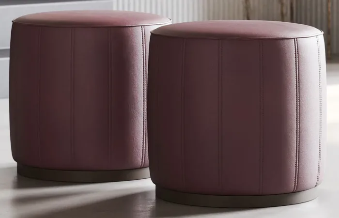 Low pouf Desna Wine and Fume Stained Beach 2