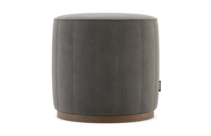 Low pouf Tarn 11 fabric with Walnut Stained Ash base