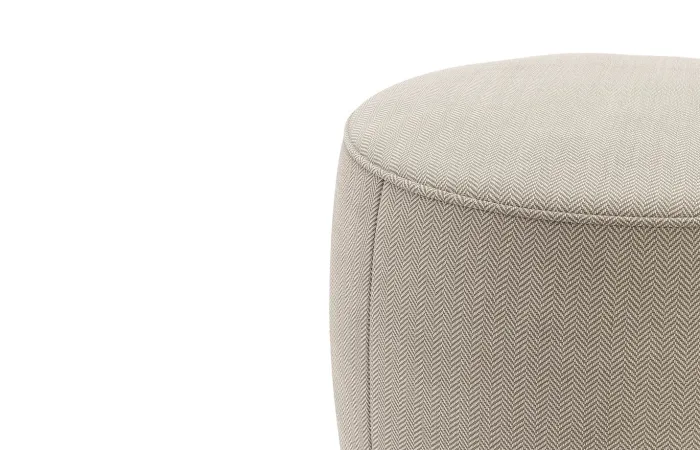 Rachel Pouf Verdon 03 fabric with Fume Stained Beech base 1