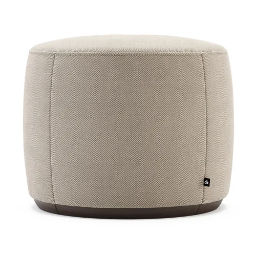 Rachel Pouf Verdon 03 fabric with Fume Stained Beech base