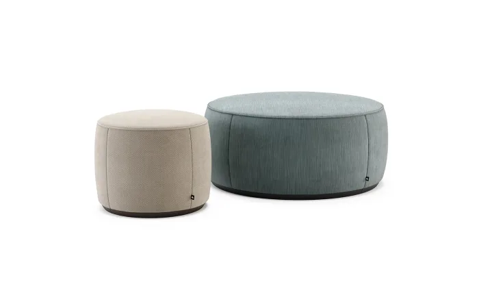 Rachel large Pouf Clarence BS 32 with Rachel small Pouf Verdon 03 fabric 2