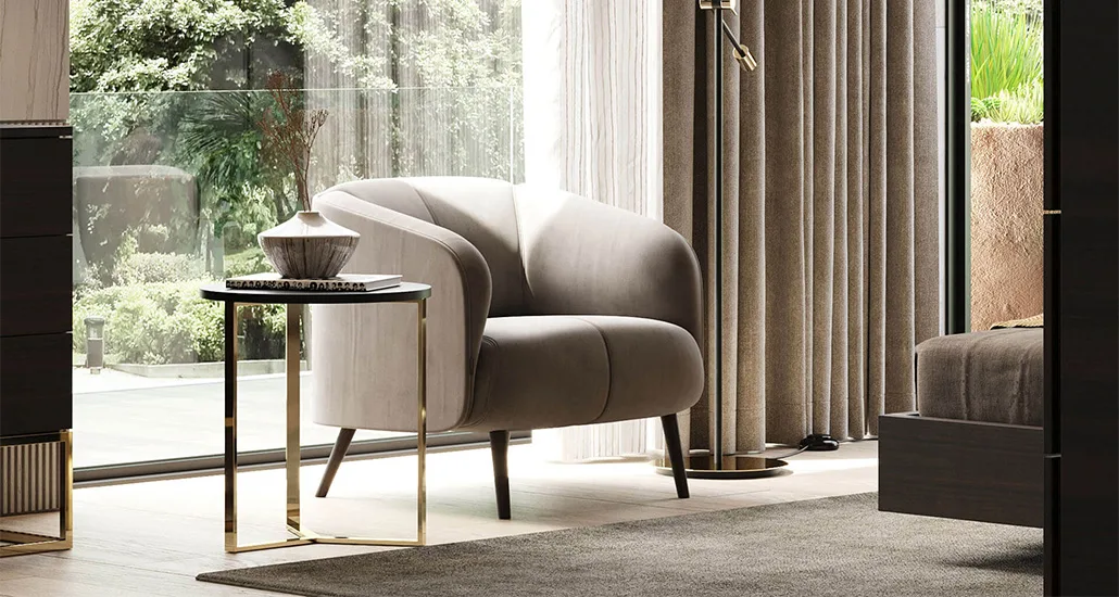 Amalfi armchair is a contemporary upholstered armchair and is suitable for hospitality and contract projects