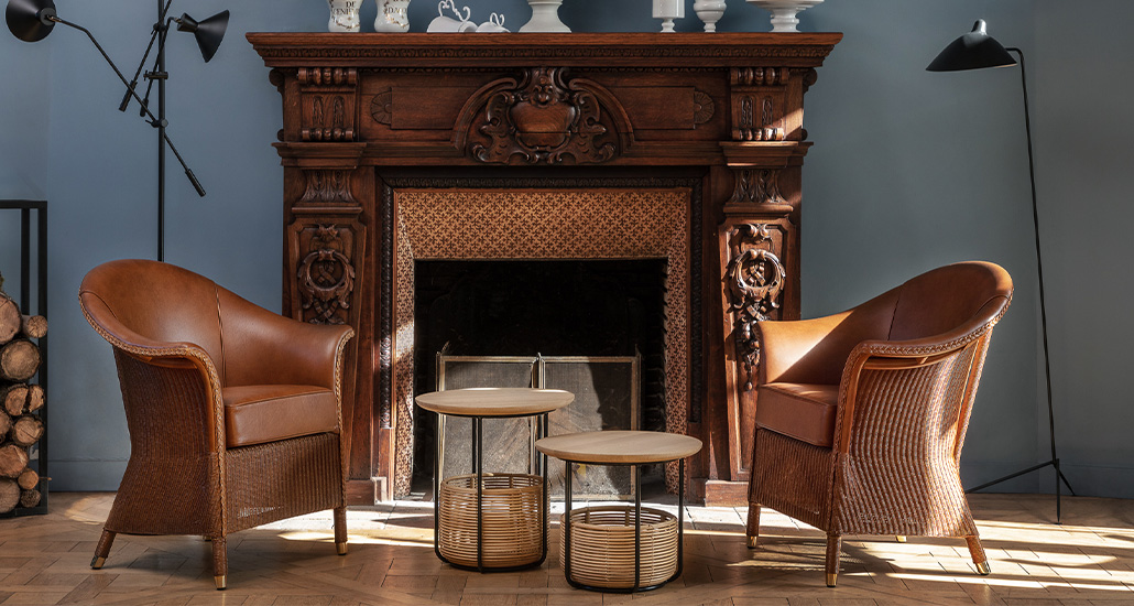 Basket table is a contemporary coffee table with rattan and steel structure and oak table top. Basket is suitable for hospitality, residential and contract projects.