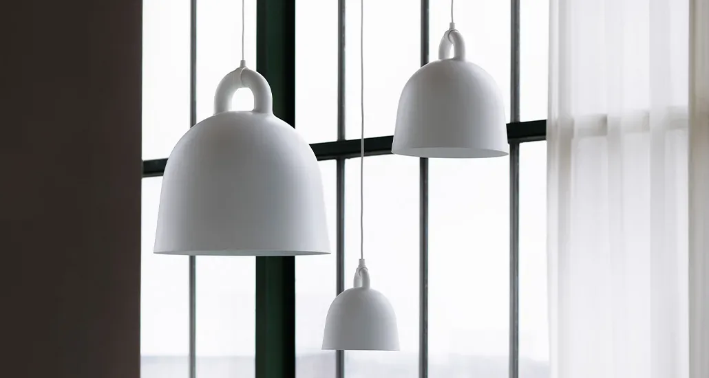 bell lamp is a contemporary pendant lamp with aluminium frame and is suitable for hospitality, contract and residential projects