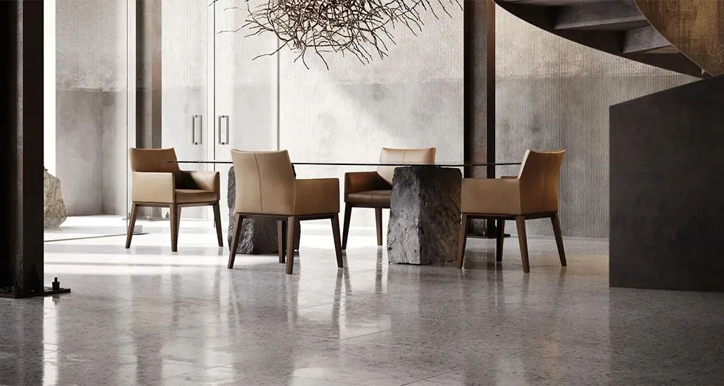 Carter chair is a contemporary dining chair with upholstery and is suitable for residential and hospitality projects