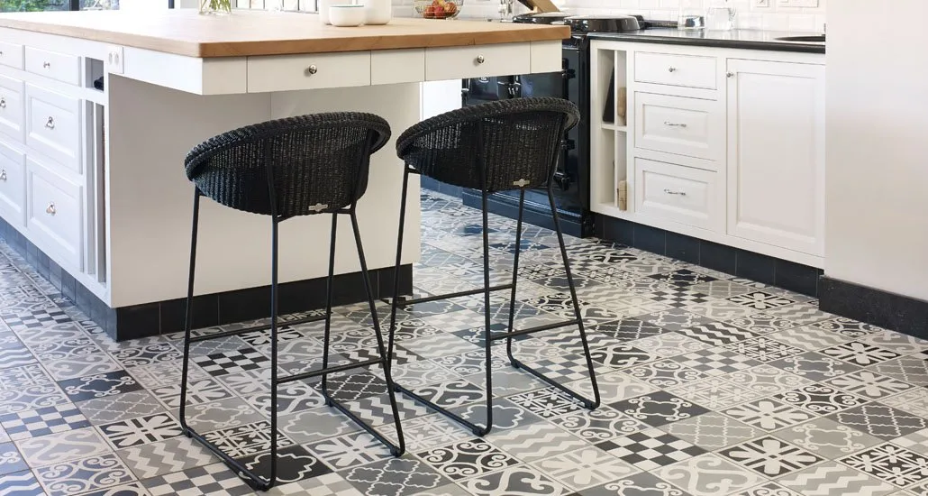 Joe Counter Stool Sled Base - Black is Lloyd loom counter stool