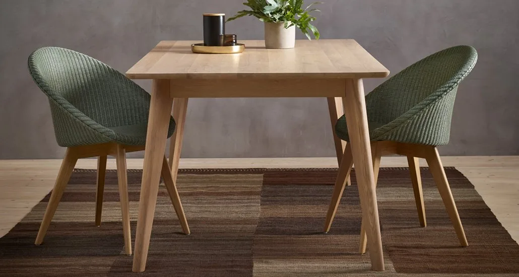 Dan Dining Table with Joe Dining chairs wood base