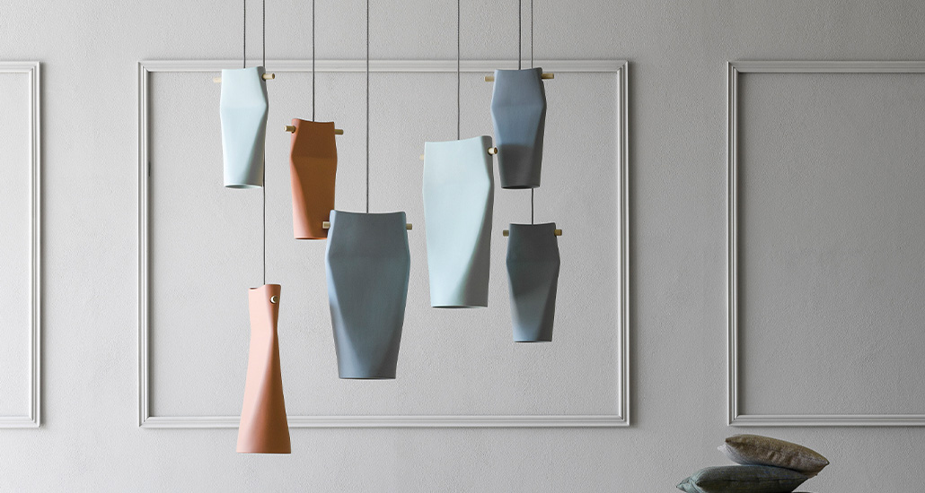 dent pendant light is a contemporary pendant lamp made of ceramic body suitable for hospitality and contract requiremnts