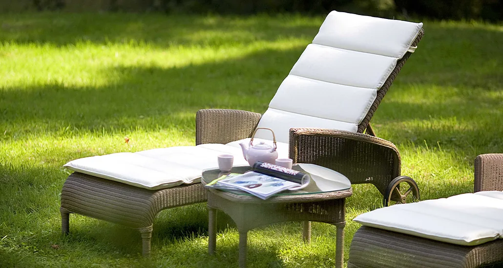 Dovile Sunlounger is a contemporary outdoor sunlounger with Lloyd Loom on aluminium frame and is suitable for hospitality and contract projects