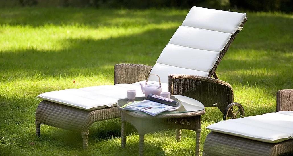 dovile sunlounger is a contemporary outdoor sunlounger with lloyd loom on aluminium frame and is suitable for hospitality and contract projects