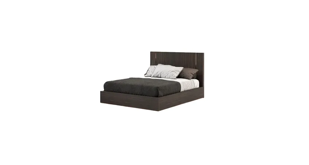 Duane bed is a contemporary double bed with walnut and steel body and is suitable for hospitality, contract and residential projects