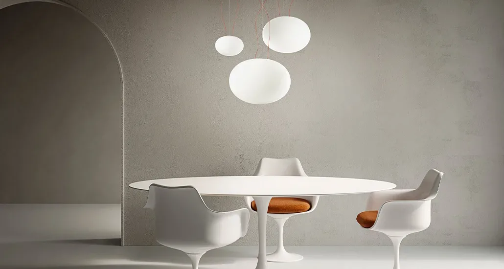 gilbert pendant light by panzeri is a contemporary pendant light made of full blown glass lamp shade and is suitable for hospitality, contract and residential settings