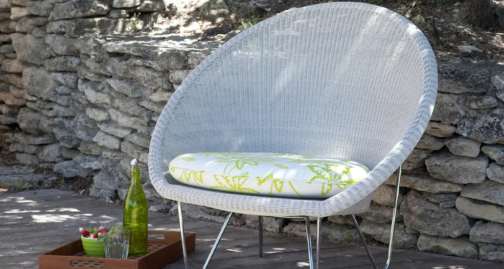 gipsy cocoon lounge chair is a contemporary outdoor wicker chair with polyethylene and aluminium frame and steel base and is suitable for hospitality and contract projects