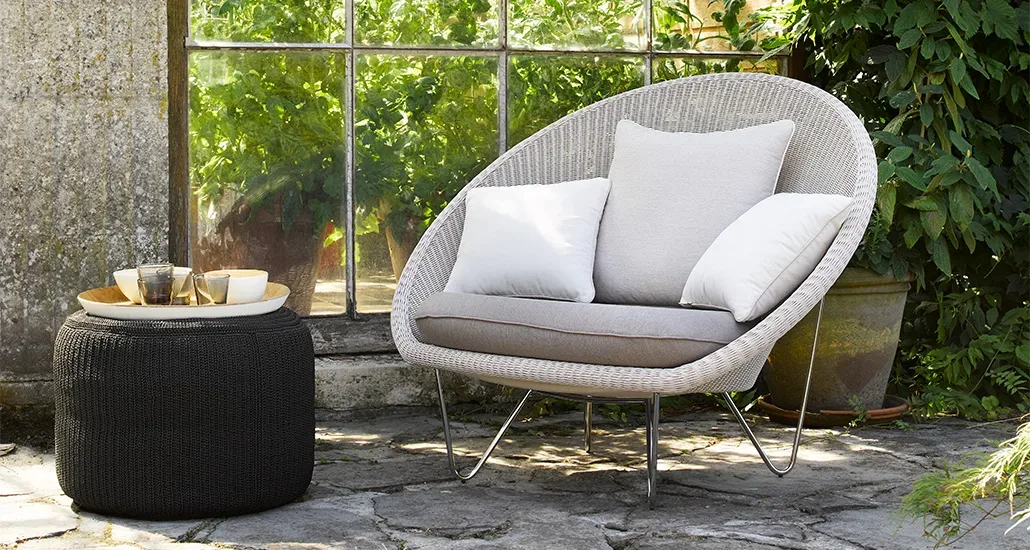 gipsy lounge chair is a contemporary outdoor lounge chair with polyethylene wicker seat and steel base and is suitable for hospitality and contract projects