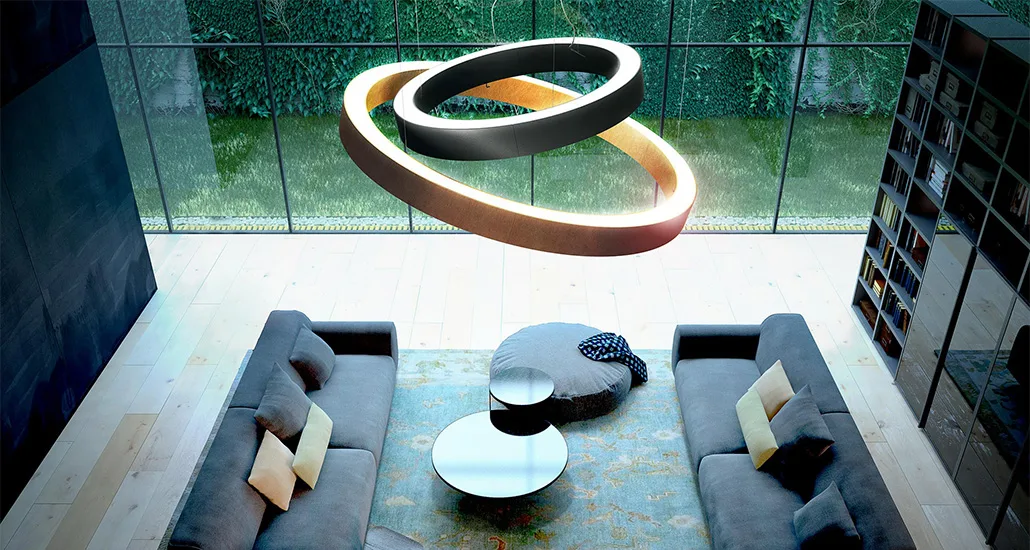 golden ring suspension light is a suspension led light suitable for office, hospitality and residential settings