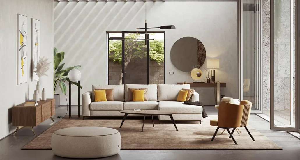 Gordon Armchair by Laskasas, , mid century modern upholstered armchair for hospitality, contract and residential settings