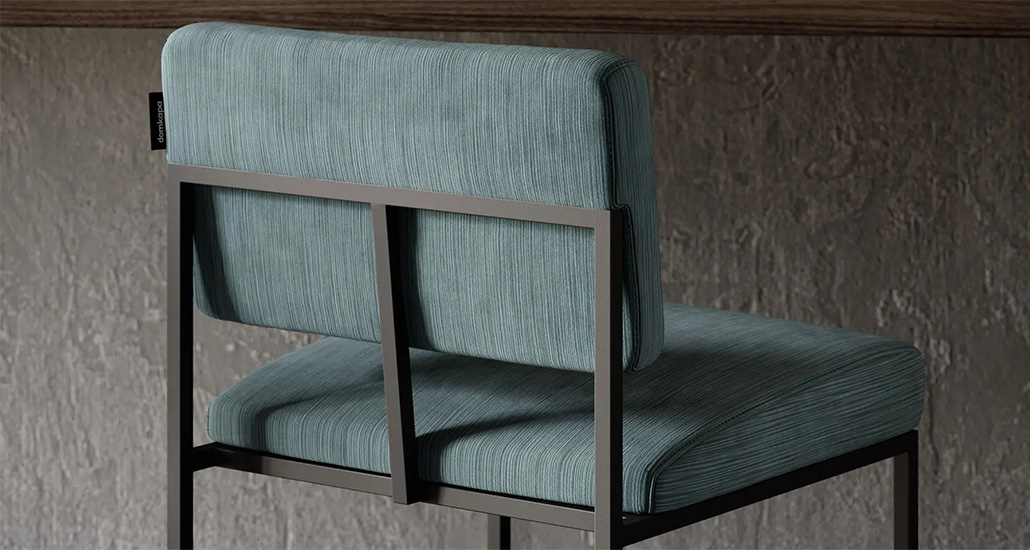 Gram bar chair is a contemporary upholstered bar chair with steel frame and is suitable for hospitality and contract projects