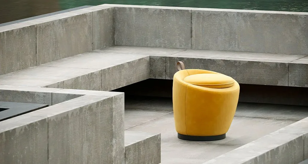 Liz pouf is a wonderfully styled comfortable pouf great for both outdoor and indoor spaces