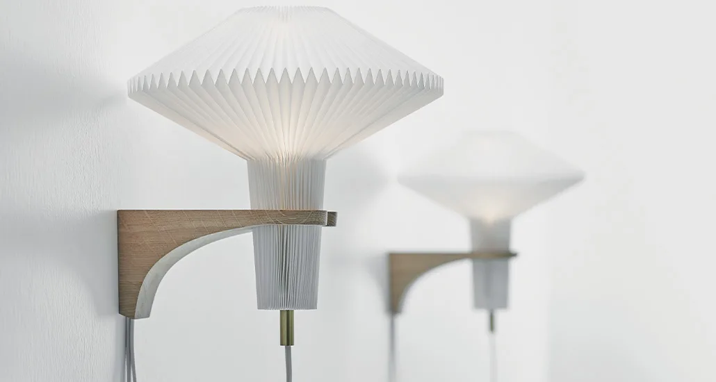 Mushroom Wall Lamp is a contemporary wall lamp with plastic lampshade and oak structure and is best suitable for hospitality, contract and residential projects