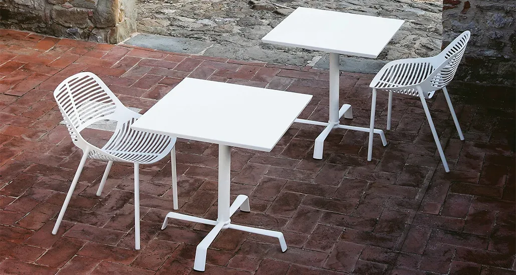 Niwa Chair is a contemporary outdoor chair with aluminium structure and is suitable for hospitality and contract projects