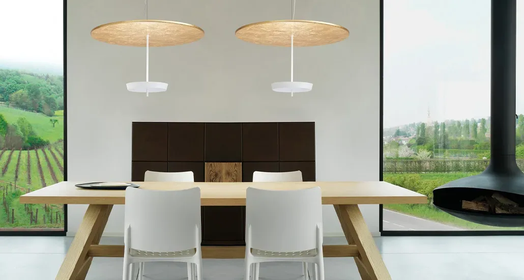 ombrella pendant lamp by modo luce in office space