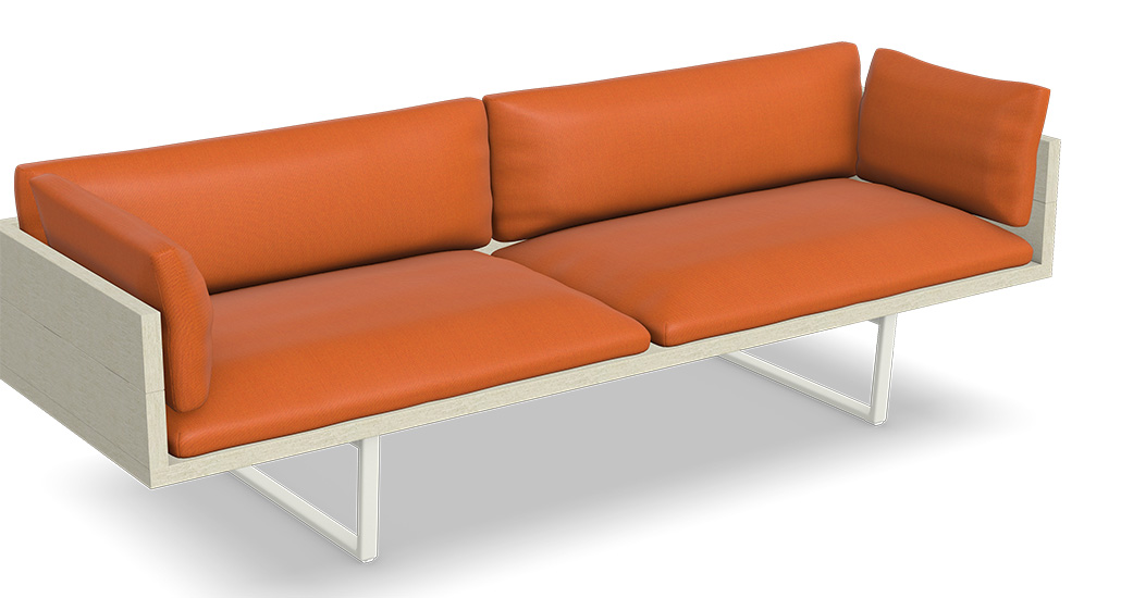 orizon sofa is a contemporary outdoor sofa with aluminium structure and is suitable for hospitality and contract projects