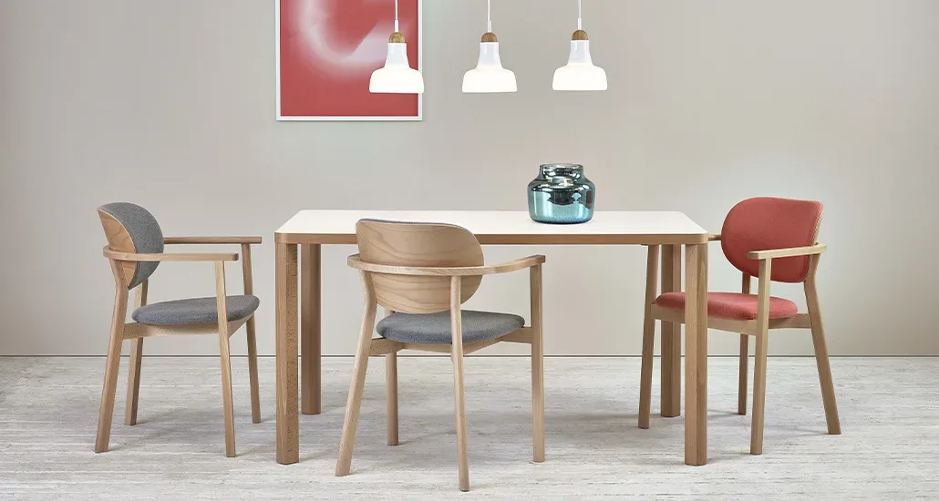 Santiago dining chair by TON is a contemporary dining chair made of wood suitable for hospitality, contract and residential requirements