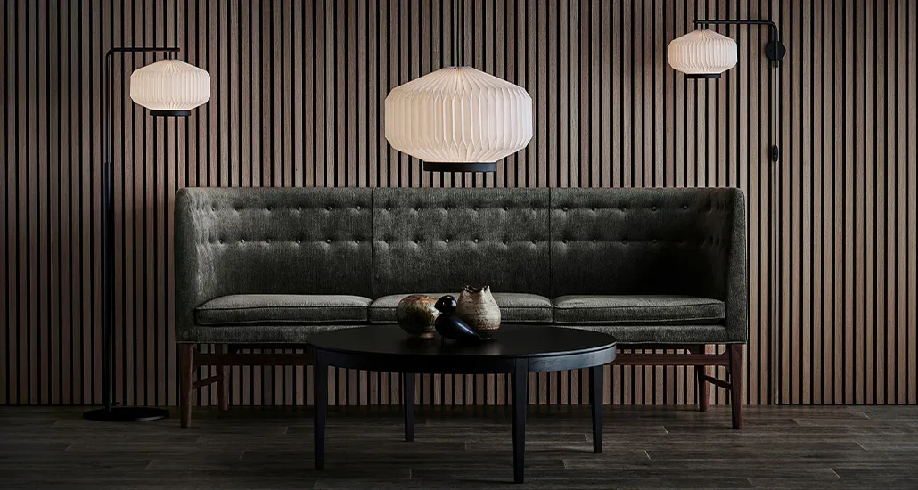 shibui pendant light is a contemporary pendant light made of synthetic lampshade and is suitable for hospitality, contract and residential settings
