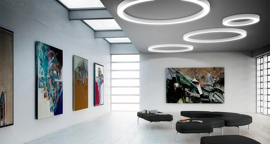 Silver ring ceiling wall lamp is a contemporary LED ceiling lamp and wall lamp suitable for hospitality, contract and retail projects