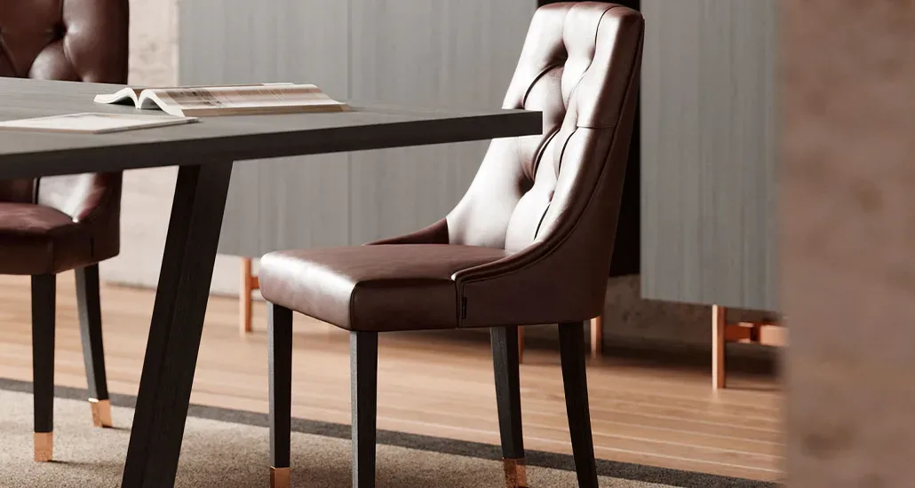 simone chair is a contemporary upholstered dining chair for hospitality and contract projects