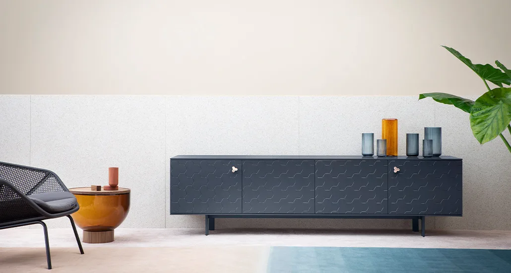 Soko cabinet by Miniforms is a contemporary wood cabinet suitable for residential, hospitality and contract settings