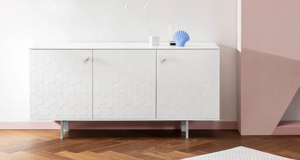 Soko cabinet by Miniforms is a contemporary wood cabinet suitable for residential, hospitality and contract settings
