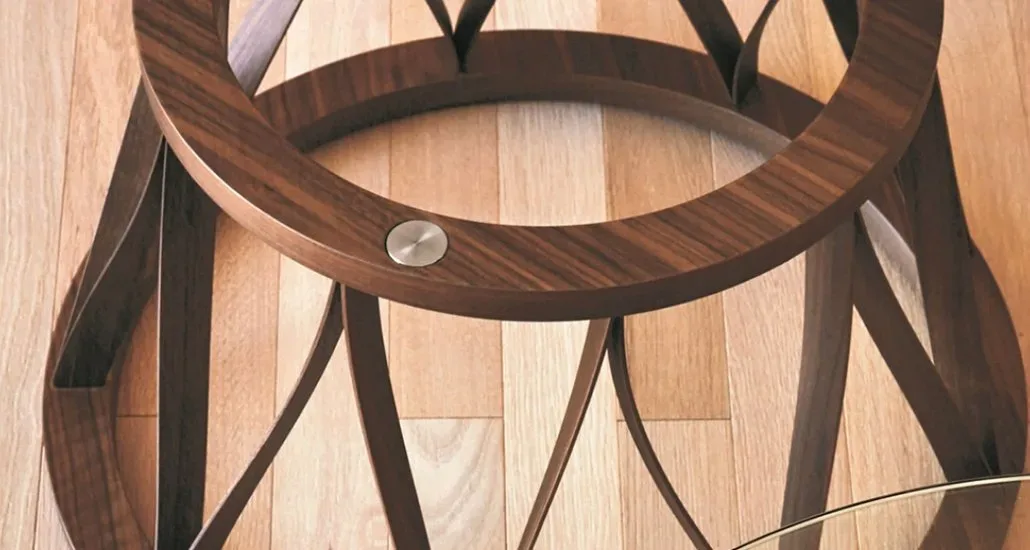 a closeup shot of the acco coffee table. the acco coffee table works well in contemporary spaces