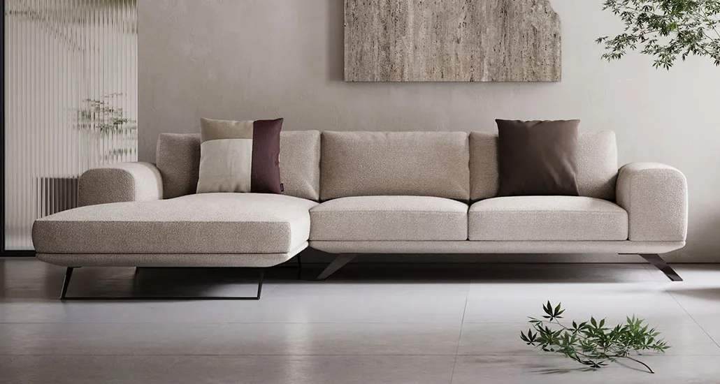 Aniston Sofa by Domkapa is a contemporary sofa suitable for hospitality and residential spaces. Aniston comes in different sizes, 2 seater, 3 seater and Chaise lounge sofa.