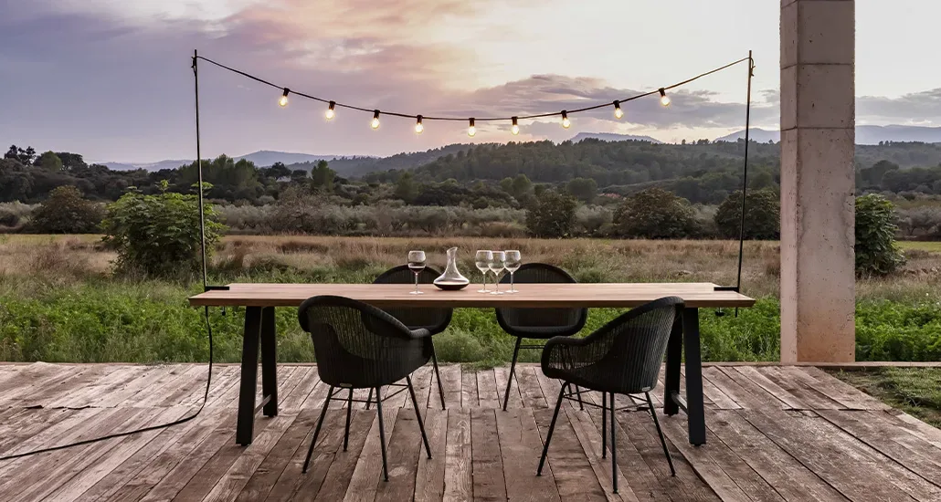 light my table in outdoor space