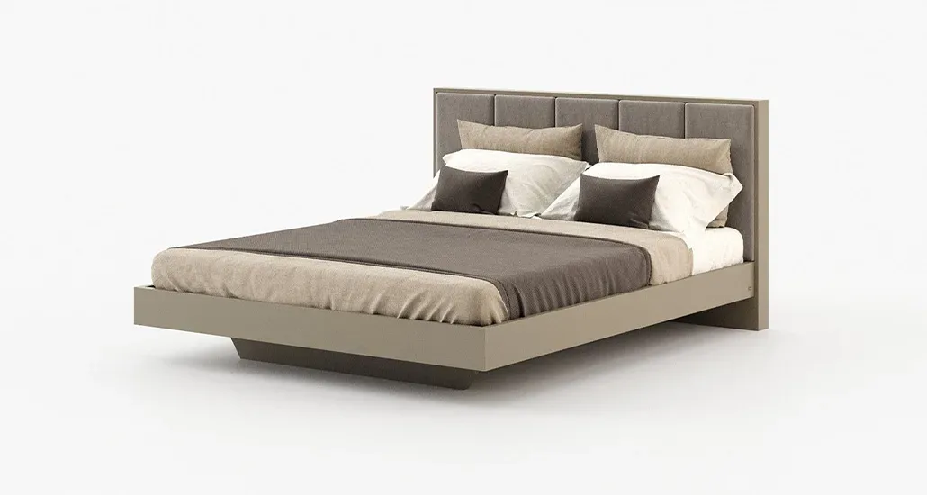 Mumbai bed is a contemporary upholstered double bed with wood frame and is suitable for hospitality and contract projects,