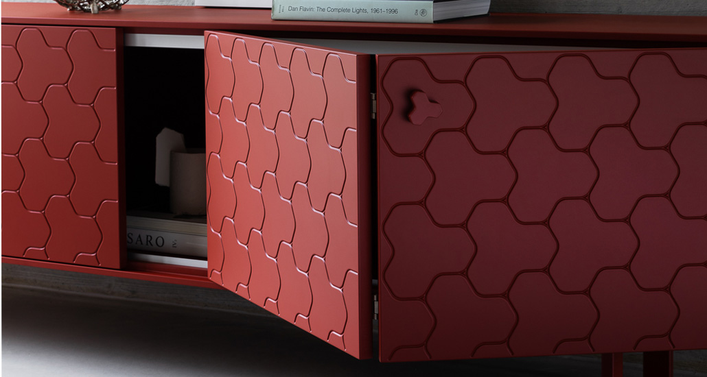 Soko Cabinet is a contemporary storage cabinet with wood and metal structure and is suitable for contract and hospitality projects